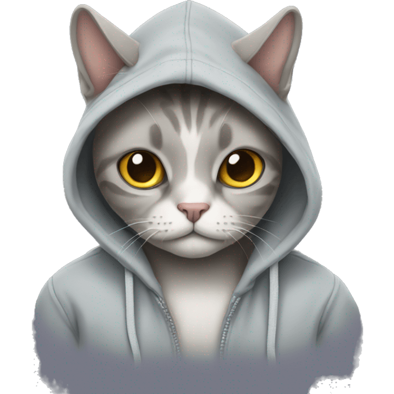 Cat wearing hoodies  emoji