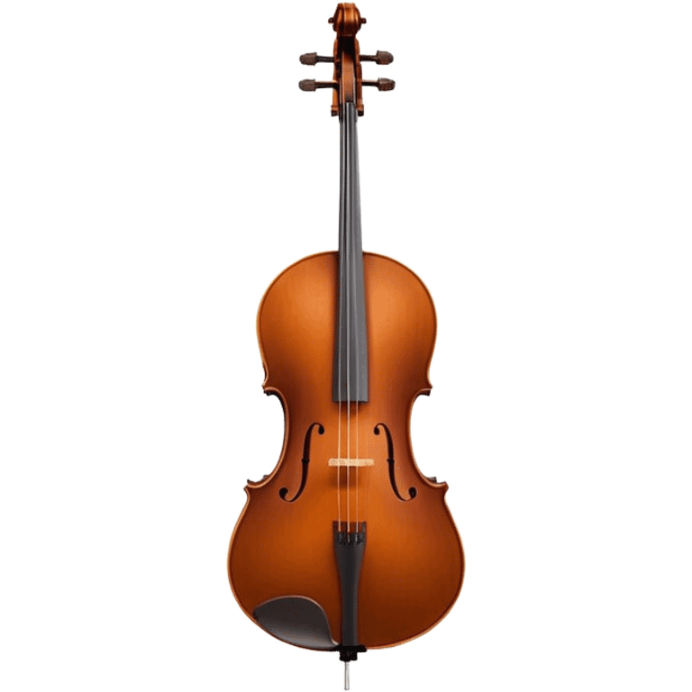 Cinematic Realistic Cello, deep brown polished wood, elegant f-holes curving gracefully, warm golden lighting creating depth, bow gently resting on the strings, glowing with the rich resonance of classical artistry. emoji