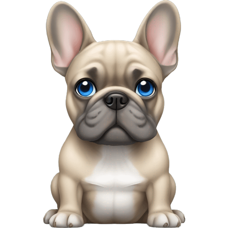  Grey and tan  French bulldog with blue eyes emoji