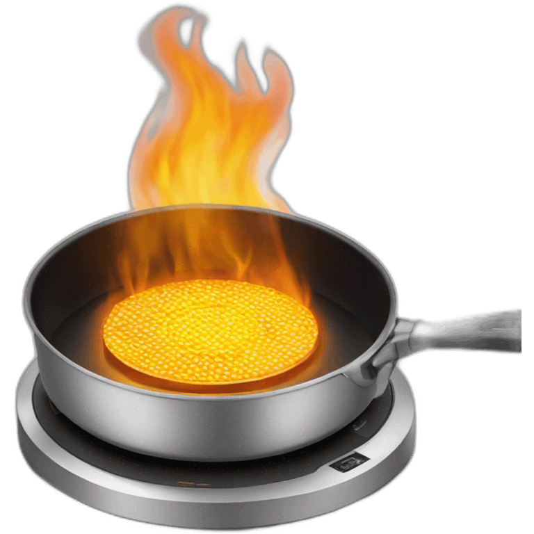 intel flaming microprocessor in a frying pan emoji