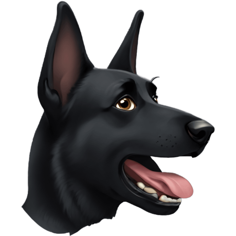 Black German shepherd crying emoji