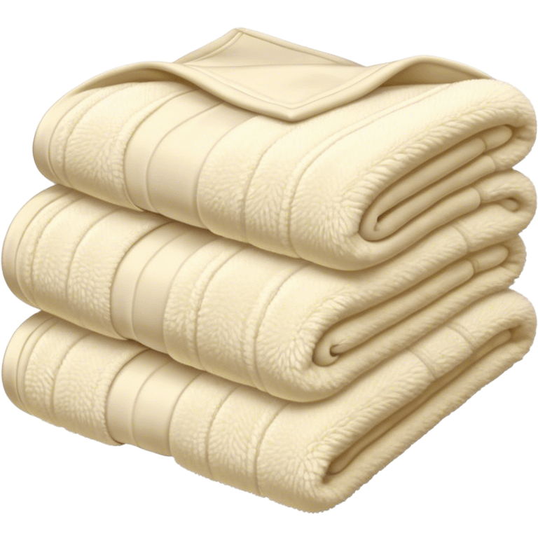 Cozy cream chenille blanket folded  emoji