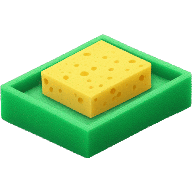 green flat square dish sponge emoji