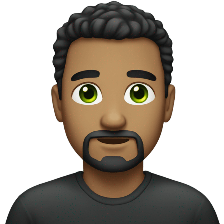 Light brown man with green eyes dark hair and dark goatee emoji