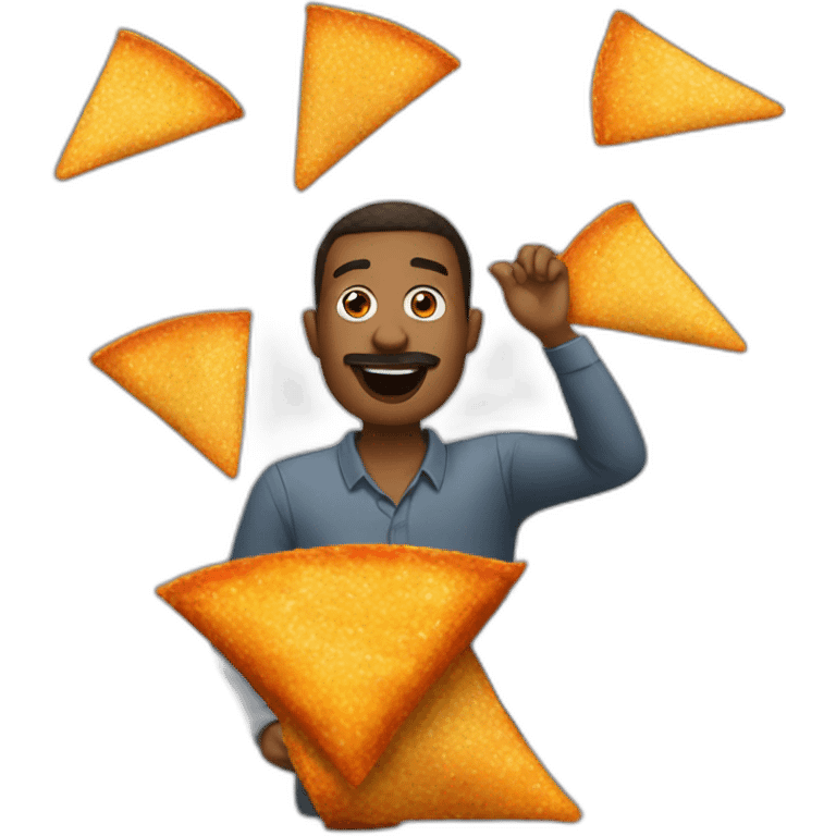 a man eating Doritos emoji