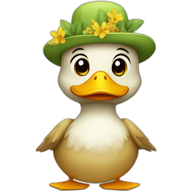 cute duck as hippie emoji