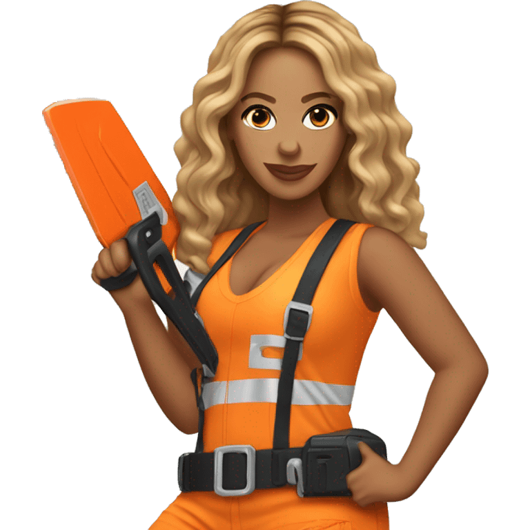 Beyoncé holding a chainsaw emoji