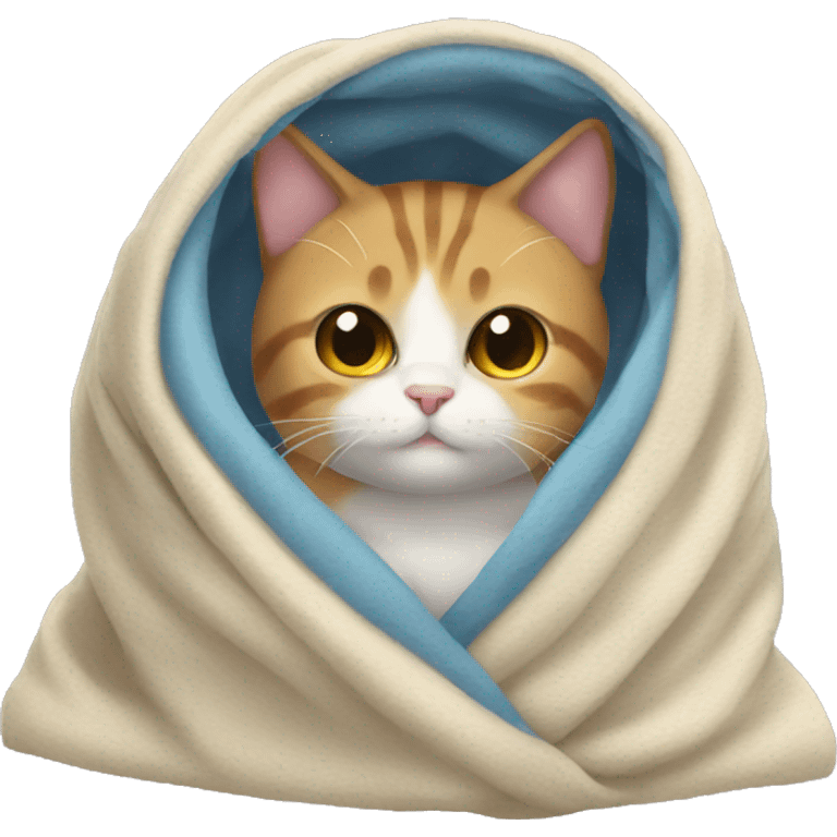 Cat in blanket  emoji