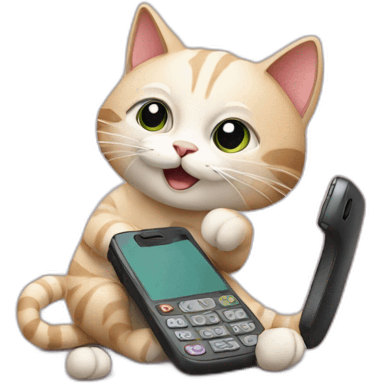 cat playing phone emoji