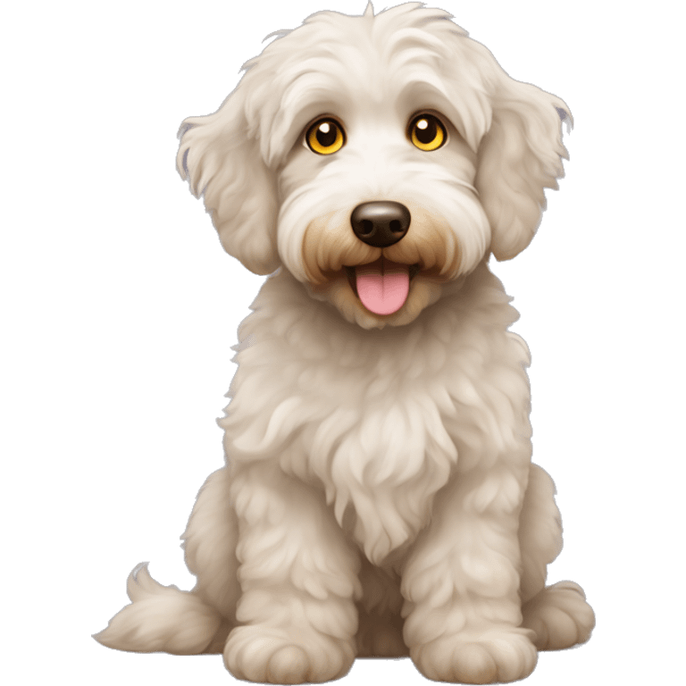 beige aussiedoodle yellow eyes emoji