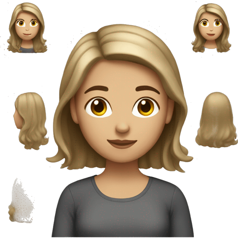 brown hair girl with blonde highlights full body emoji