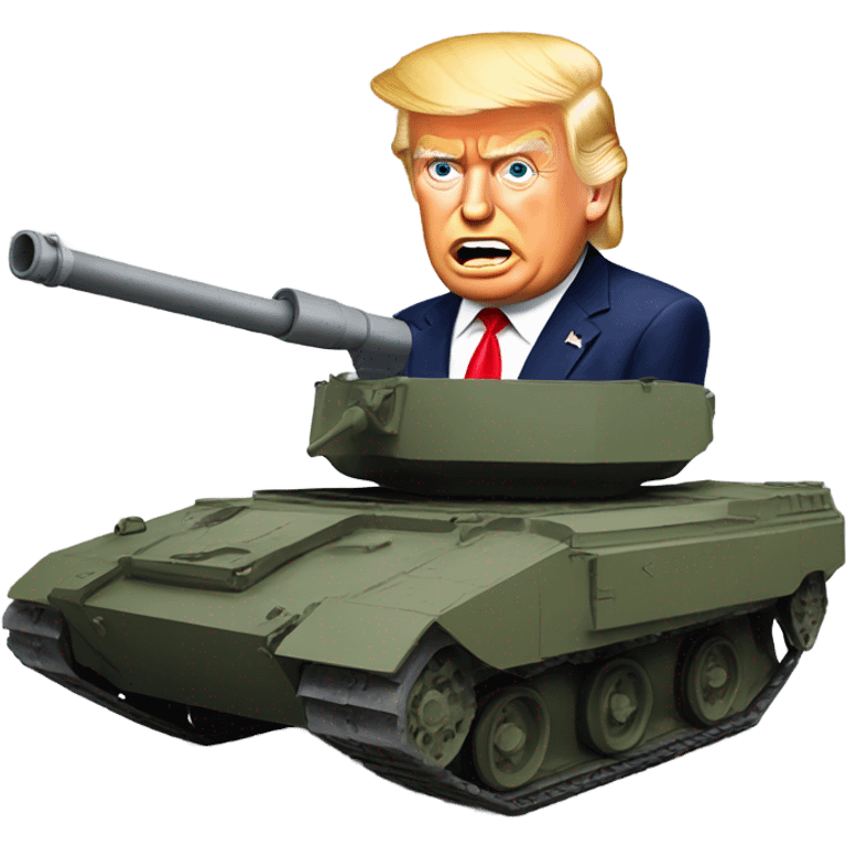 Donald Trump popping out of a tank emoji