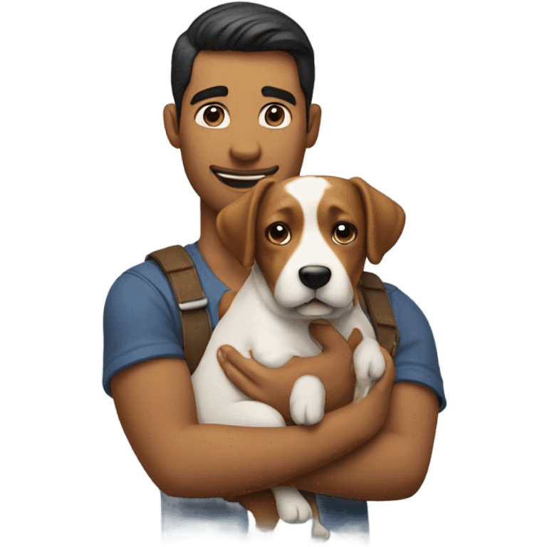 Guy holding dog emoji