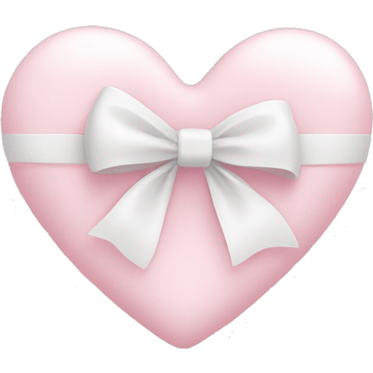 Pastel pink heart with white bow emoji