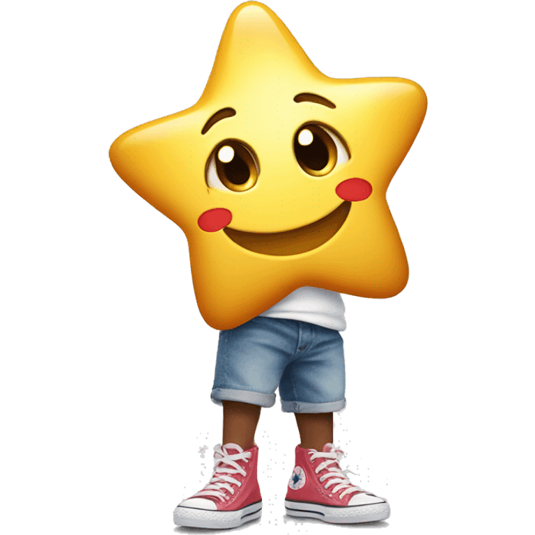 Cute smiling star wearing converse emoji