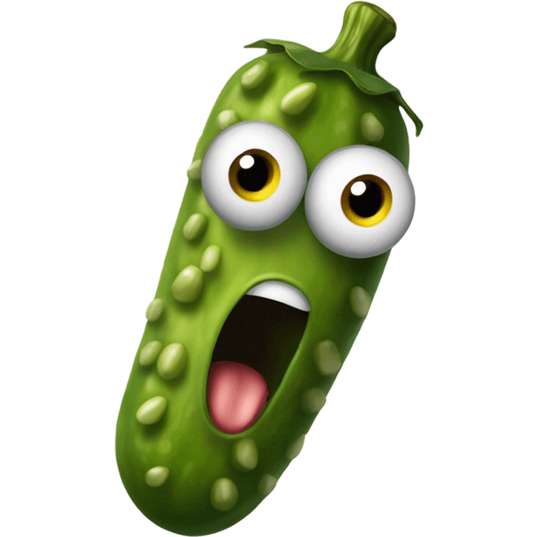 Shocked pickle emoji