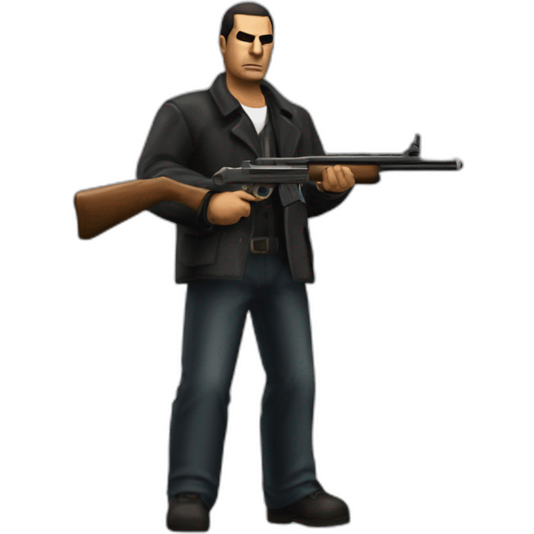 GTA III Italian Mafia man with shotgun emoji