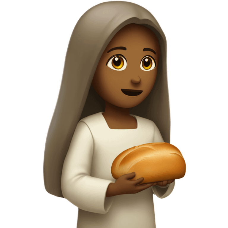 Girl and Jesus and bread emoji