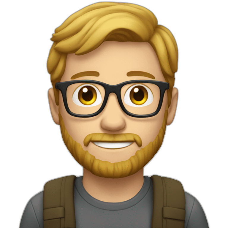 young white man with glasses and beard emoji