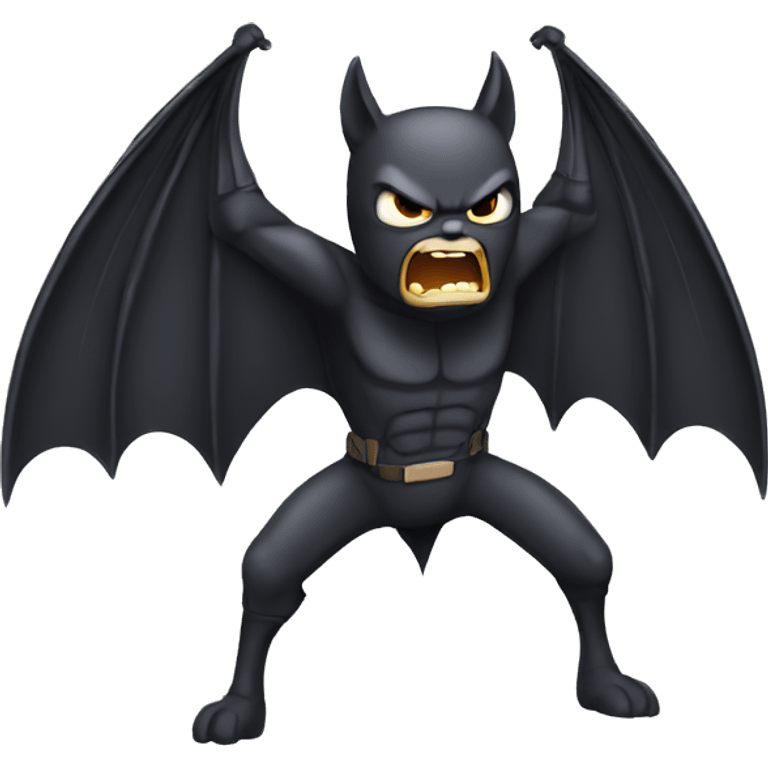 fighting angry classic bat with wings emoji