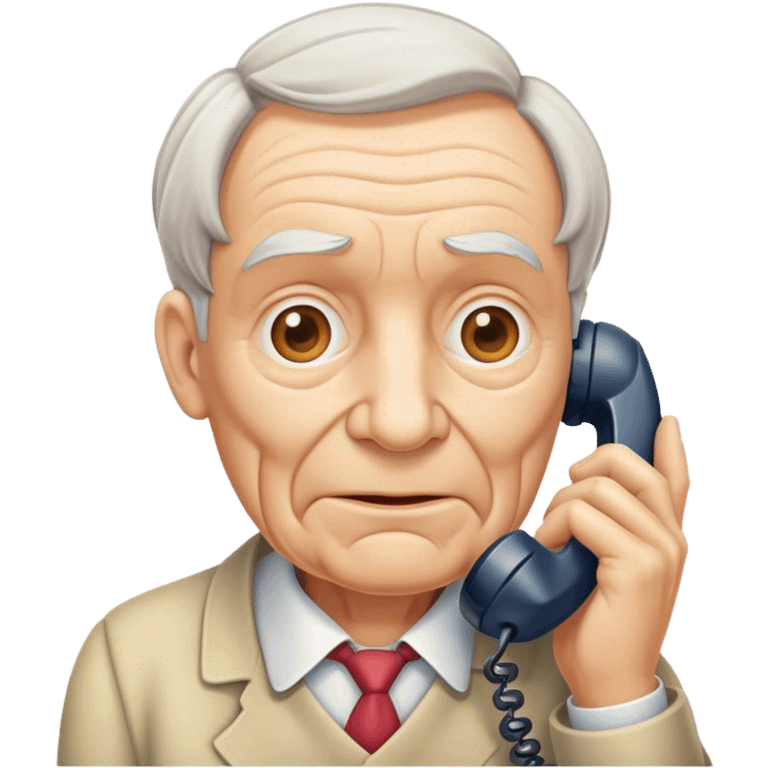 Old white person on a telephone call emoji