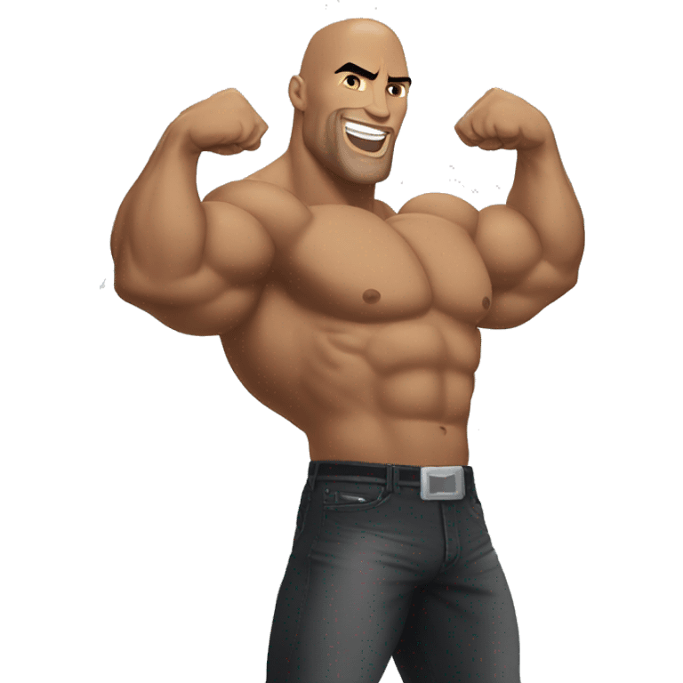 the rock double biceps holding lightning bolts emoji