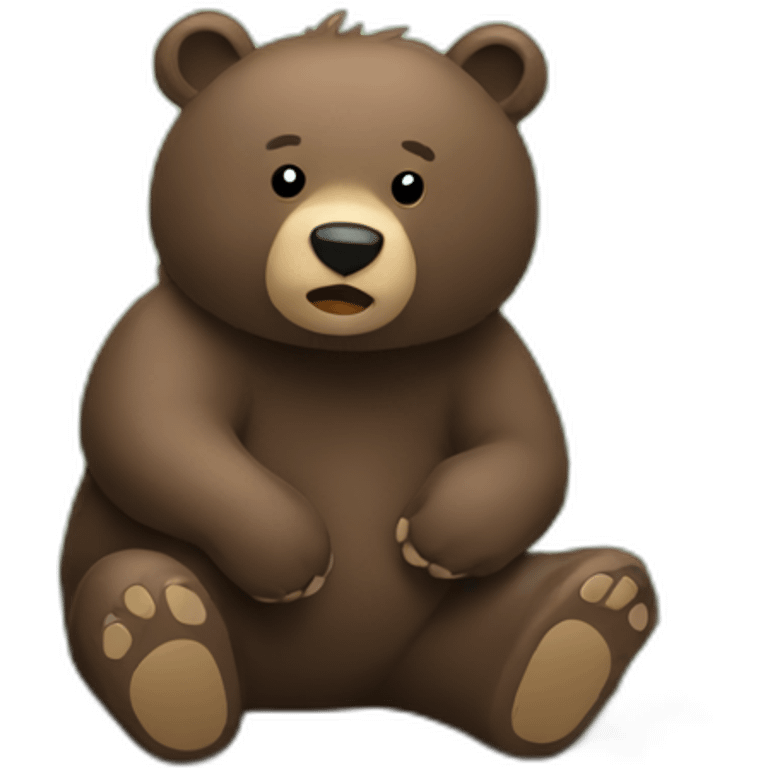 Bear pooping in the woods emoji