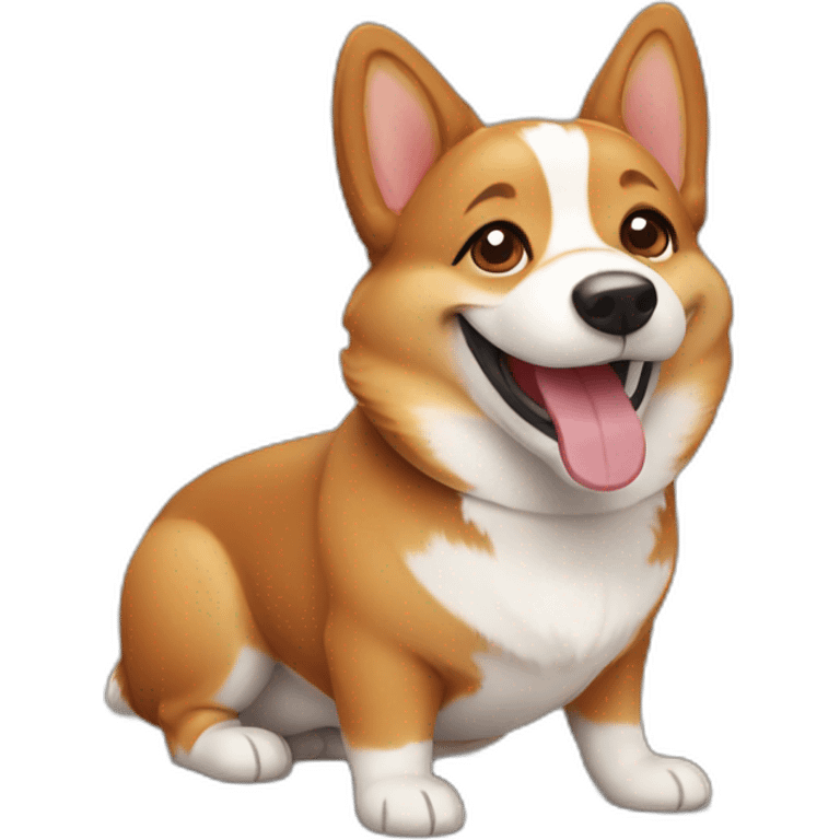 smiling brown corgi emoji