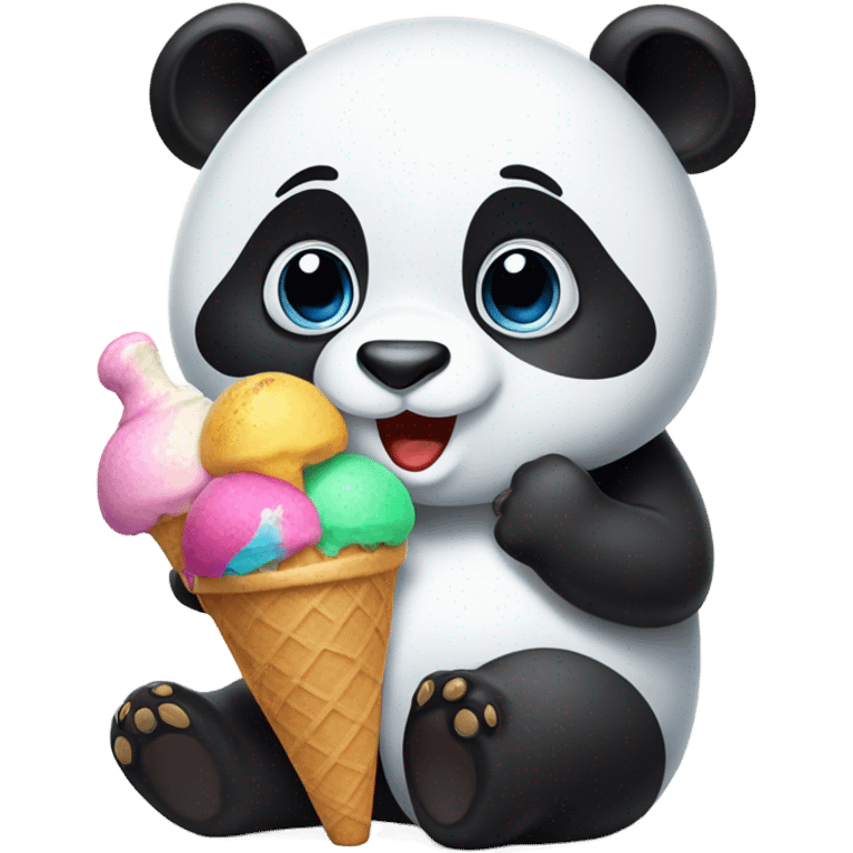 Panda eating ice cream emoji