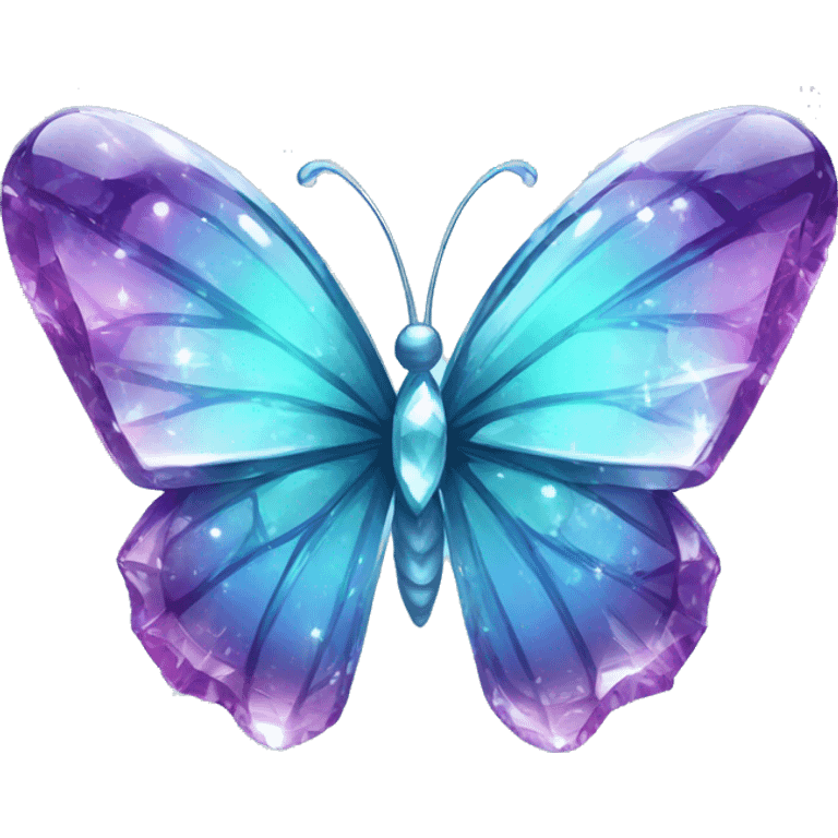 Shiny sparkly glass crystal butterfly emoji