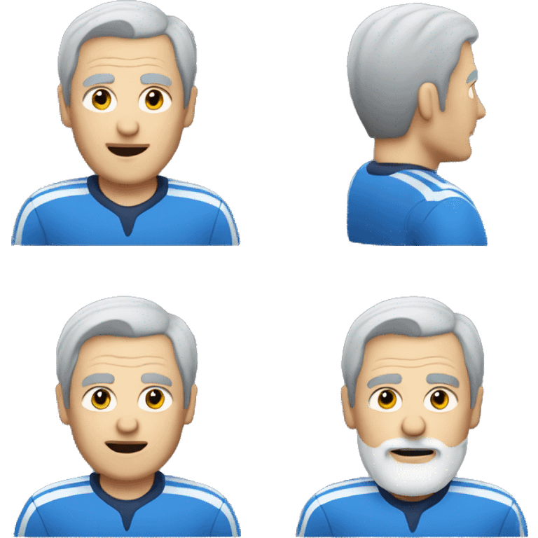 Old man with grey hair and grey beard driving a blue sports  emoji