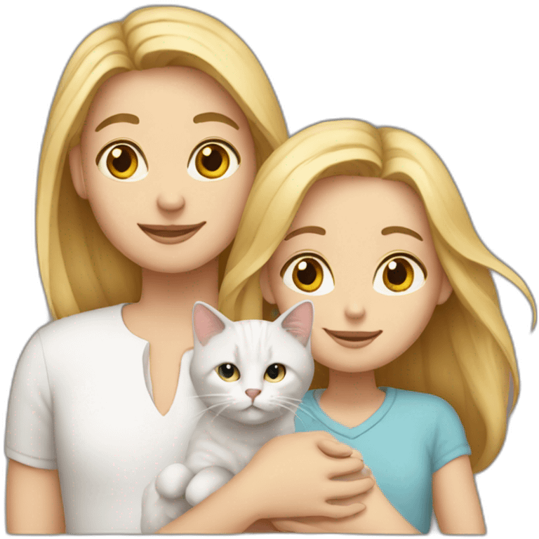 White family and cats 1 daughter emoji