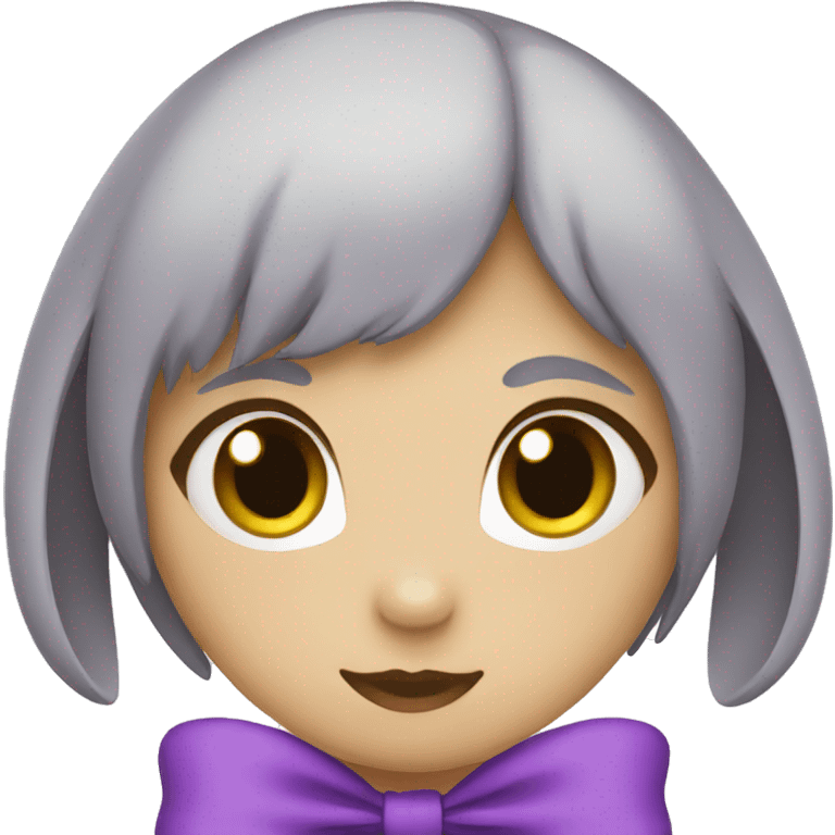 Female green rabbit with a purple bow emoji