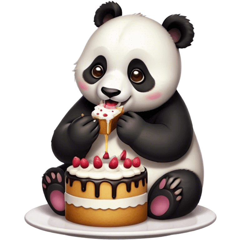 panda eating cake emoji