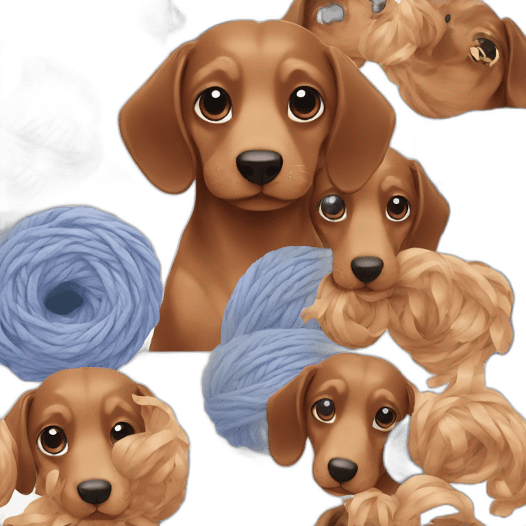 Daschund yarn emoji