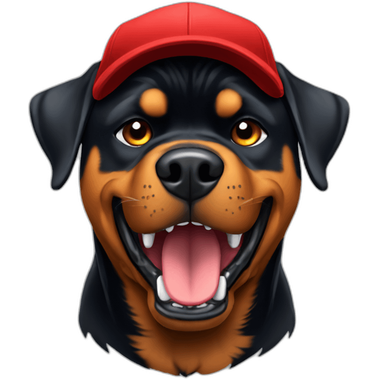 rottweiler angry with red cap emoji