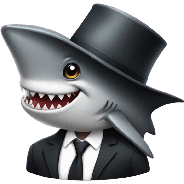 girl with top hat and a shark fin emoji