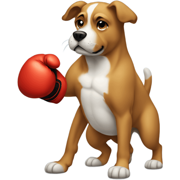 Dog boxing  emoji