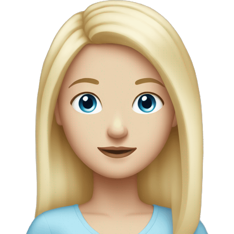 White girl with blue eyes and blonde hair emoji