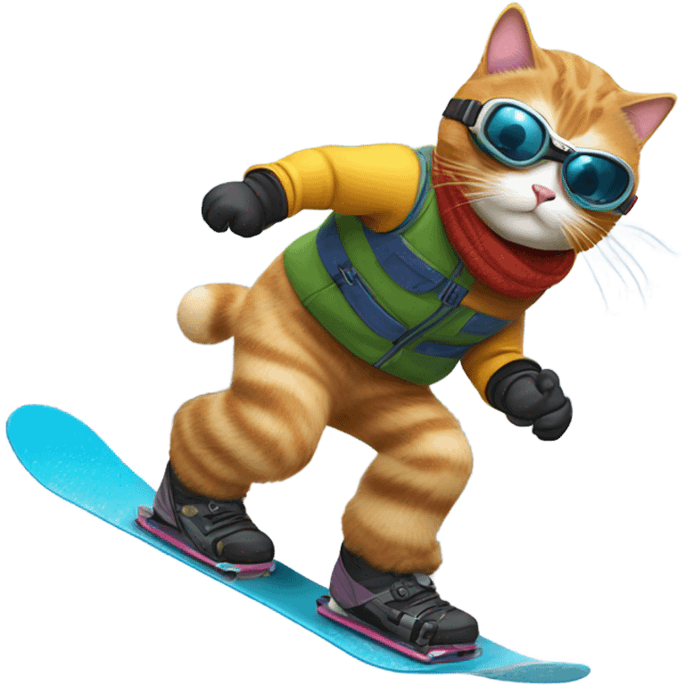 Cat snowboarding emoji