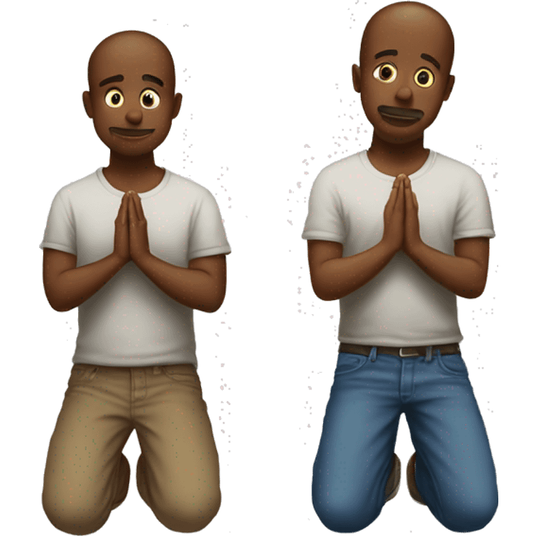 2 guys back to back praying to the lord emoji