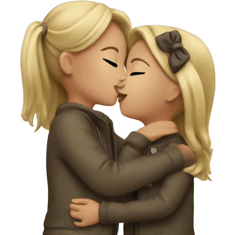 Two girls kissing  emoji