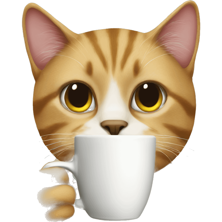 Cat drinking coffe  emoji