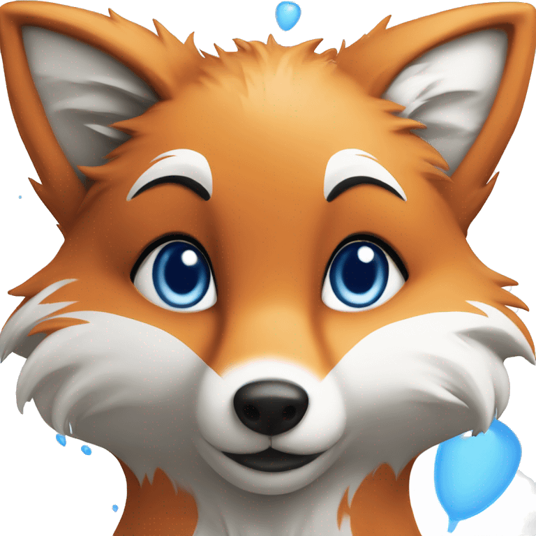 fox with blue and white fur they say hi emoji