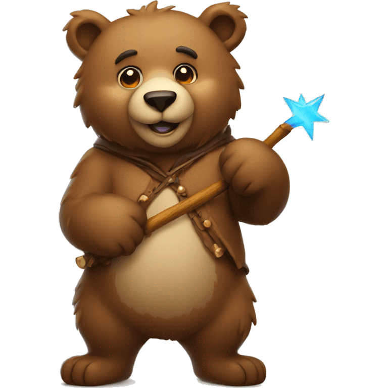 bear with wand emoji