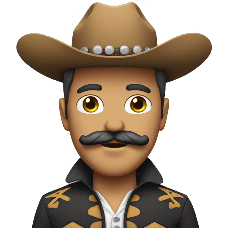 Cowboy with a mustache white skin mexican emoji