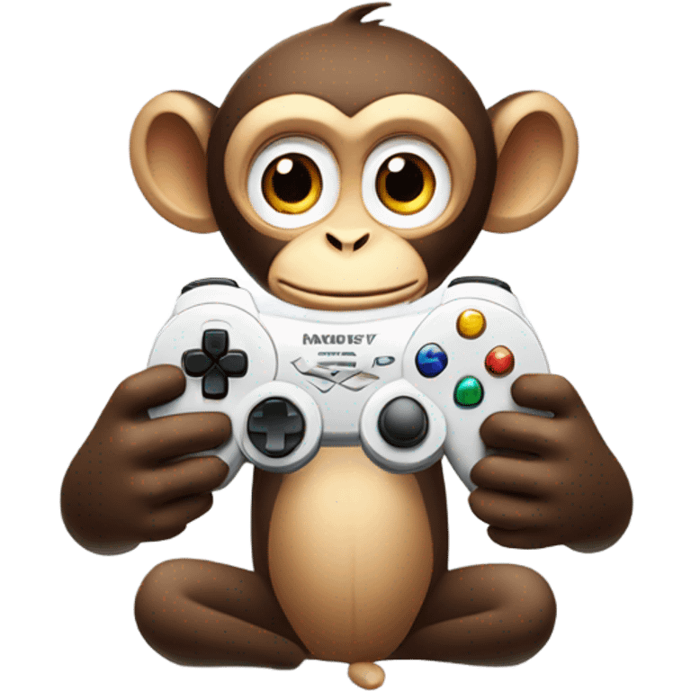 Monkey Playing videos games emoji