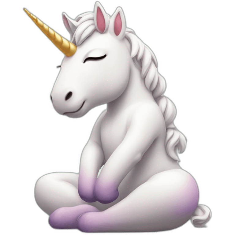 cute Unicorn meditating emoji