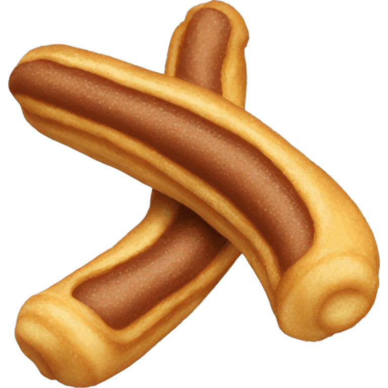 Un churro con la punta bañada en chocolate  emoji