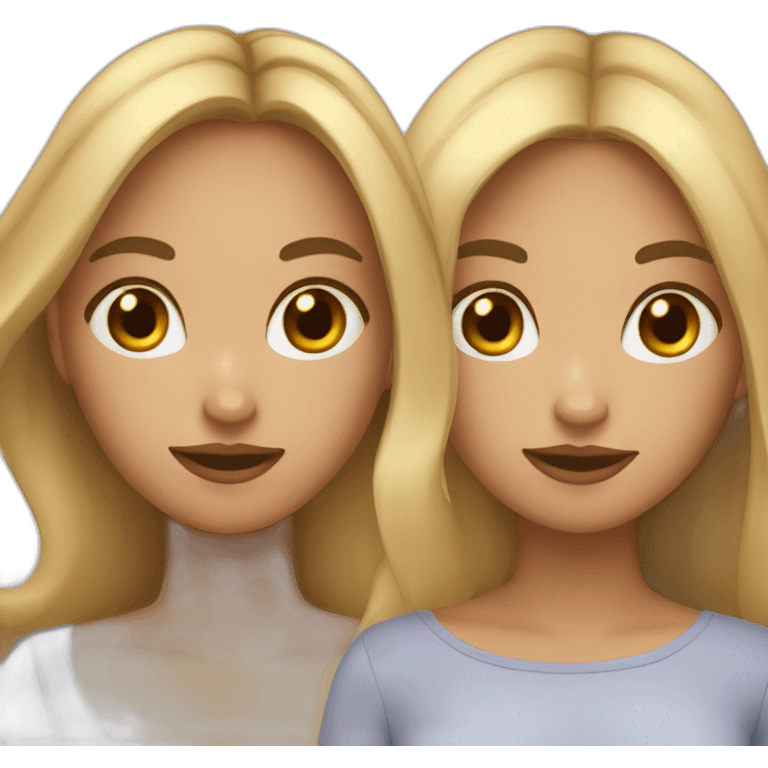 4 filles une blonde et 3 brune emoji